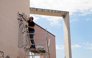 Millo at work. Fondi, Italy. Memorie Urbane Festival 2014 (photo © Lorenzo Gallitto)